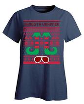 Kellyww Gangsta Wrapper Elf Christmas Gangster Rapper - Ladies T-Shirt Navy - £32.04 GBP