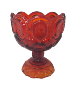 Vintage Red Glass Moon &amp; Stars Footed Pedestal Candy Dish - $24.64 CAD