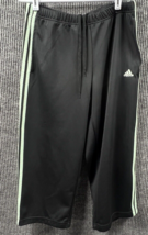 Adidas Pants XL Black Green Women&#39;s 3/4 Length Crop Mint Track Warmup Sw... - $14.63