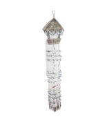 Sea Shell Wind Chime Rattan Bird House Hut Top 52 Inch Blue White Pink V... - £31.27 GBP