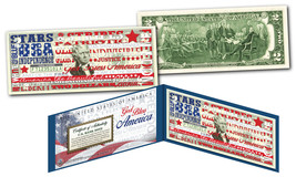 God Bless America Usa Flag Stars & Stripes Genuine Legal Tender Official $2 Bill - $13.98
