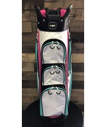 DEMO Majek Premium Ladies Black White Teal Pink Golf Bag 14-way Top 5012... - $174.17 CAD