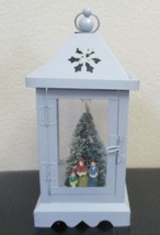 Gary Christmas Lantern Lighted With Christmas Tree &amp; Carolers Battery Op... - £16.61 GBP