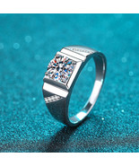 GRA Certified Noble Square Round Cut 1/2ct Moissanite S925 Man Ring - $126.00+