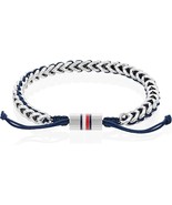 Tommy Hilfiger Jewelry Men&#39;s Stainless Steel and Interwoven Nylon Bracelet - $561.15 CAD