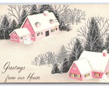 Auguri di Natale Inverno Capanna Prigione Posta DB Cartolina Y9 - $5.08