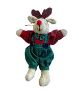 Rudolph Plush Christmas Ornament Gift Tie On Dressed Green Pants Red Shi... - $275.86 MXN