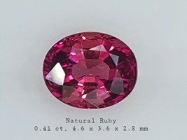 Unheated Natural Ruby 0.41 ct  Oval Red from Mozambique. - £126.65 GBP