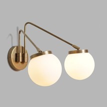 Double Globe Brass Articulated Light Wall Lamp Beside Wall Lamp Sconce Light - £195.83 GBP