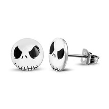 Stainless Steel Jack Skellington Earrings 10mm Stud Post Nightmare Before Xmas - £6.37 GBP