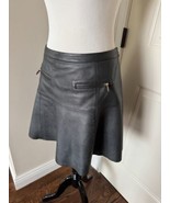 Joie Charcoal Gray Leather Flirty Mini Skirt SZ L NWOT - $78.21