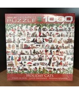 &quot;Holiday Cats&quot; COMPLETE 1000pc Puzzle 19x27 Cats Dressed For Christmas S... - £19.85 GBP