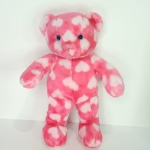Valentine Pink White Heart Blue Eyes Plush Stuffed Animal 16" Sugar Loaf - $24.74