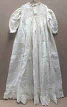 Antique Vintage Baby Christening Gown Dress w/ Matching Slip image 2