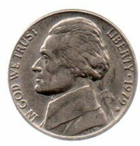 1979 D Jefferson Nickel  - Circulated - Light Wear - £7.91 GBP