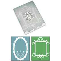 Sizzix Basic Grey Ornate 3 Card And Frames Set Bigz Extra Long Die And Embossed  - £37.29 GBP