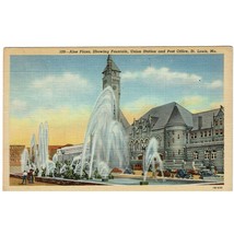 St. Louis, MO Missouri Union Station Post Office Aloe Plaza Vintage Postcard - £3.11 GBP