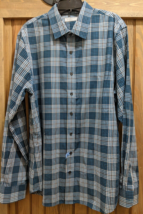 Blue Black Saks Fifth Avenue Plaid Picnic Button Front Dress Shirt Mens ... - $9.45