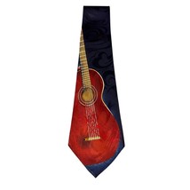 Florence Mens Tie Blue with Guitar Music Teacher String Acoustic Necktie... - $10.88