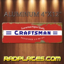 CRAFTSMAN Tools Vintage Look 4&quot;x12&quot; Aluminum Metal Wall Sign Garage Man ... - £15.45 GBP