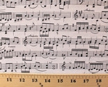 Music Notes Treble Bass Clef Staff Lines Cream Cotton Fabric Print D505.01 - £10.81 GBP