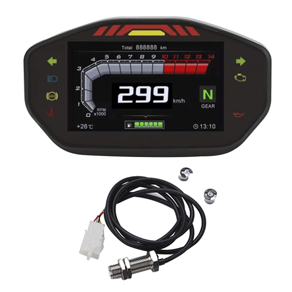 Universal Motorcycle LCD Speedometer Digital Odometer Backlight 157mm - Waterp - £78.95 GBP
