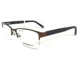 Marchon Eyeglasses Frames BENJAMIN 210 Brown Rectangular Half Rim 52-18-140 - £47.93 GBP