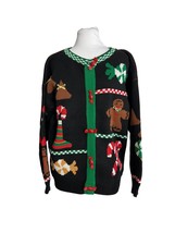 Vintage Sweater Loft Christmas Cardigan Sz Medium Candy Shaped Buttons S... - £35.69 GBP