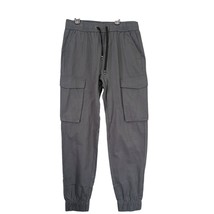 NWT Italymorn Sunrise Men&#39;s M Gray Cargo Jogger Pants, Elastic Waist Gor... - $32.00