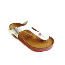 Birkenstock Gizeh Thong Sandals White Patent Sole Pink EU 35 Womens Size... - $99.92