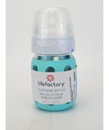 Lifefactory Glass Bottle Teal Silicone Sleeve 8 Oz Wide Neck With Lid New - $546.88 MXN