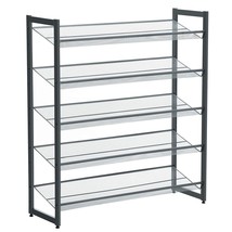 Shoe Rack, 5-Tier Stackable Shoe Storage Shelf, Metal Mesh, Flat Or Angl... - $84.99