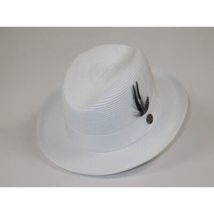 Men's Bently Semi Crushable Fedora Pinch Front Briad Hat Leonardo LE230 White image 4