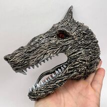 Art Ceramic Figurine Statue Wolf Mask Handmade Wall Decor Hanging Gift - $122.00