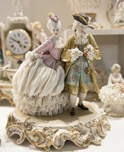 Italian Porcelain Principe Figurine Lady And Gallant Hand Painted New - $1,930.50