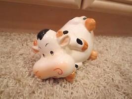 VINTAGE DAIRY COW COIN MONEY PIGGY BANK CERAMIC - £8.31 GBP