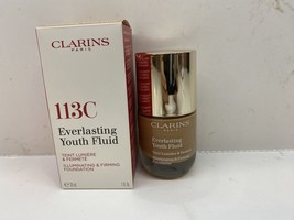 Clarins Everlasting Youth Fluid Foundation 113C NIB 1 oz - £14.23 GBP