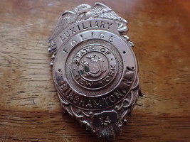 BINGHAMTON NEW YORK POLICE AUXILARY POLICE BADGE VINTAGE OBSOLETE  BX 26  - $2,403.26 MXN