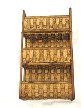 Vintage Handmade Precious Bamboo &amp; Wicker Hanging 3 Balcony Shelves-
show ori... - $129.93