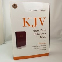 Holy Bible Large Print KJV Reference Ed Concordance Slip Burgundy Leathe... - £27.89 GBP