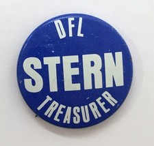 Vintage Stern for Treasurer DFL Button Pin Blue White Pinback 1.25&quot; Minn... - £4.79 GBP
