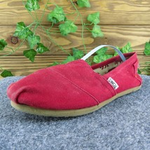 TOMS  Women Flat Shoes Red Fabric Slip On Size 8 Medium - £17.51 GBP