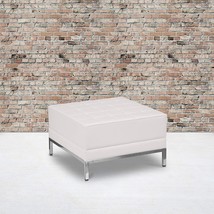 Hercules Imagination Series White Leathersoft Ottoman By Flash Furniture. - £242.27 GBP