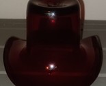 Ruby Red Art Glass Hand Blown Top Cowboy Hat Vase Vintage - $20.00