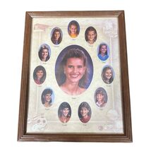 Vtg School Years Collage Yearbook Wooden Photo Frame Graduate Graduation... - $34.64