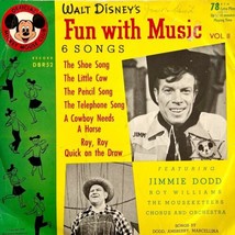 Walt Disney 78 1955 Fun With Music Jimmie Dodd Mouseketeers 10&quot; Record VRA1  - £29.97 GBP