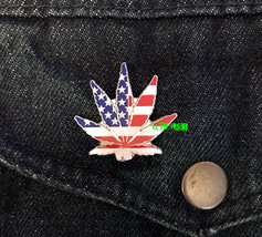MARIJUANA LEAF POT Leaf Pin Lapel pin jacket pins vintage americana vann... - $9.99