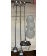 Lot x3 Maxim 60W Pendant Light Satin Nickel #46125217 Frosted Glass Exte... - £65.91 GBP