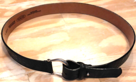 Talbots 6311 Women&#39;s Belt Black Lg Snake Skin Genuine Leather Buckle Made In USA - £19.36 GBP