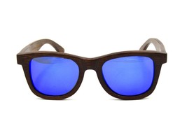 Cloudfield Manhattan Unisex Polarized Sunglasses, Wood Frame / Blue Mirror #746 - £15.78 GBP